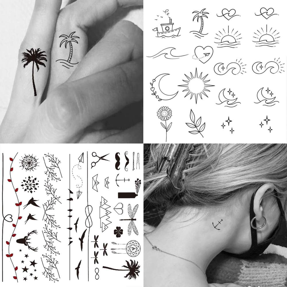 15 Sheets Cute Y2K Temporary Tattoos For Women Men Adults Hands Finger Foot Neck Clavicle Legs Thigh Forearm Shank Arm Body Art Makeup, Semi Permanent Temp Fake Tattoo Stickers Waterproof Long Lasting Realistic Tatoos For Festival Party Accessory