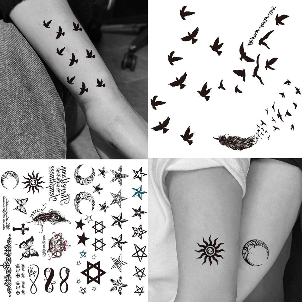 15 Sheets Cute Y2K Temporary Tattoos For Women Men Adults Hands Finger Foot Neck Clavicle Legs Thigh Forearm Shank Arm Body Art Makeup, Semi Permanent Temp Fake Tattoo Stickers Waterproof Long Lasting Realistic Tatoos For Festival Party Accessory