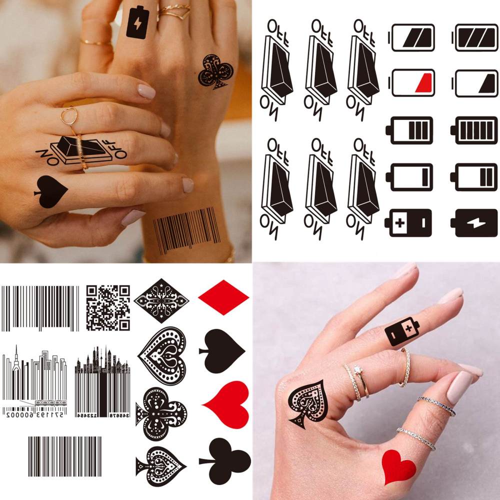 15 Sheets Cute Temporary Tattoos For Women Men Adults Hands Finger Foot Neck Clavicle Legs Thigh Forearm Shank Arm Body Art Makeup, Semi Permanent Temp Fake Tattoo Stickers Waterproof Long Lasting Realistic Tatoos For Festival Party Accessory
