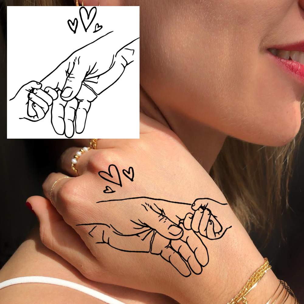 1 Sheet Family Temporary Tattoos For Women Men Adults Hands Finger Foot Neck Clavicle Legs Forearm Shank Arm Body Art Makeup, Semi Permanent Temp Fake Tattoo Stickers Waterproof Long Lasting Realistic Tatoos For Festival Party Accessory