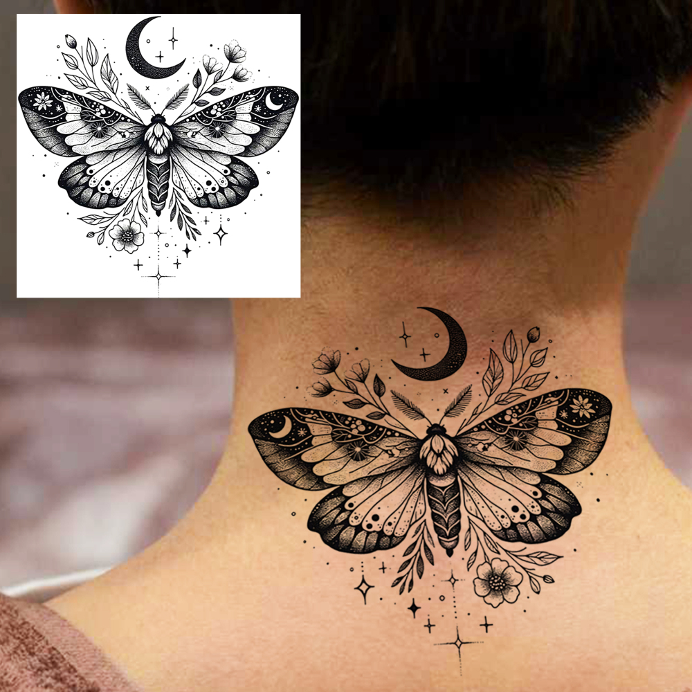 1 Sheet Butterfly Temporary Tattoos For Women Men Adults Hands Finger Foot Neck Clavicle Legs Forearm Shank Arm Body Art Makeup, Semi Permanent Temp Fake Tattoo Stickers Waterproof Long Lasting Realistic Tatoos For Festival Party Accessory