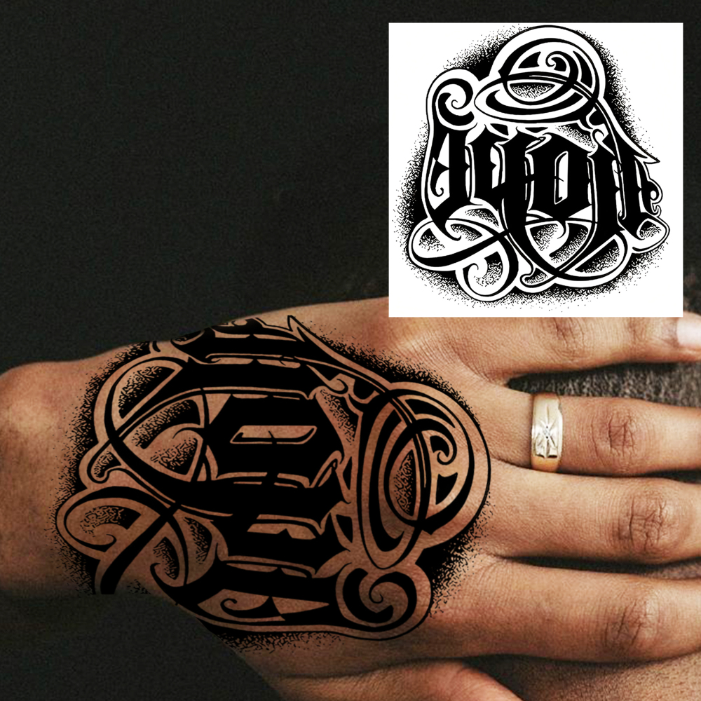 1 Sheet Y2K Hope Temporary Tattoos For Women Men Adults Hands Finger Foot Neck Clavicle Legs Forearm Shank Arm Body Art Makeup, Semi Permanent Temp Fake Tattoo Stickers Waterproof Long Lasting Realistic Tatoos For Festival Party Accessory