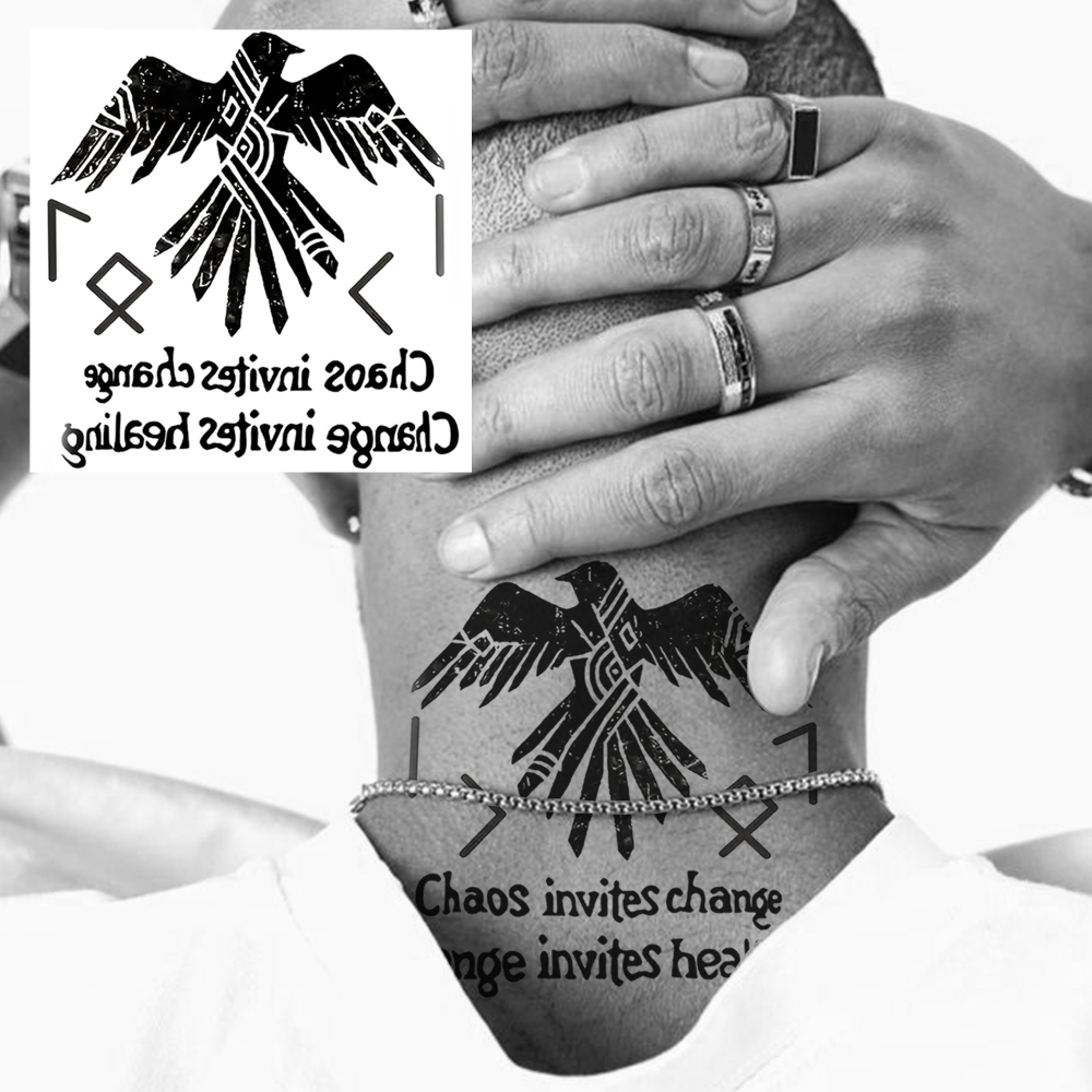 1 Sheet Eagle Totem Temporary Tattoos For Women Men Adults Hands Finger Foot Neck Clavicle Legs Forearm Shank Arm Body Art Makeup, Semi Permanent Temp Fake Tattoo Stickers Waterproof Long Lasting Realistic Tatoos For Festival Party Accessory