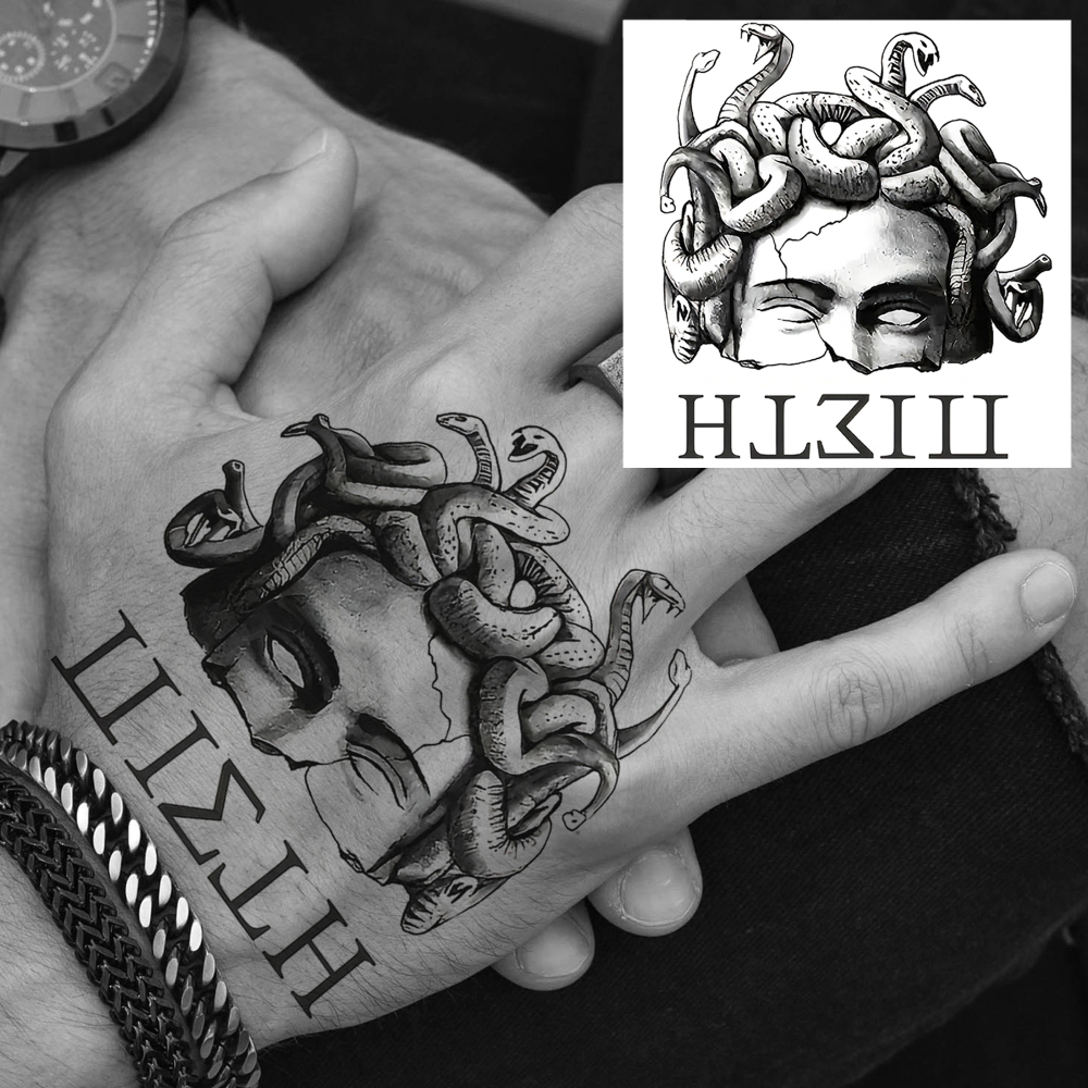 1 Sheet Tribal Totem Temporary Tattoos For Women Men Adults Hands Finger Foot Neck Clavicle Legs Forearm Shank Arm Body Art Makeup, Semi Permanent Temp Fake Tattoo Stickers Waterproof Long Lasting Realistic Tatoos For Festival Party Accessory