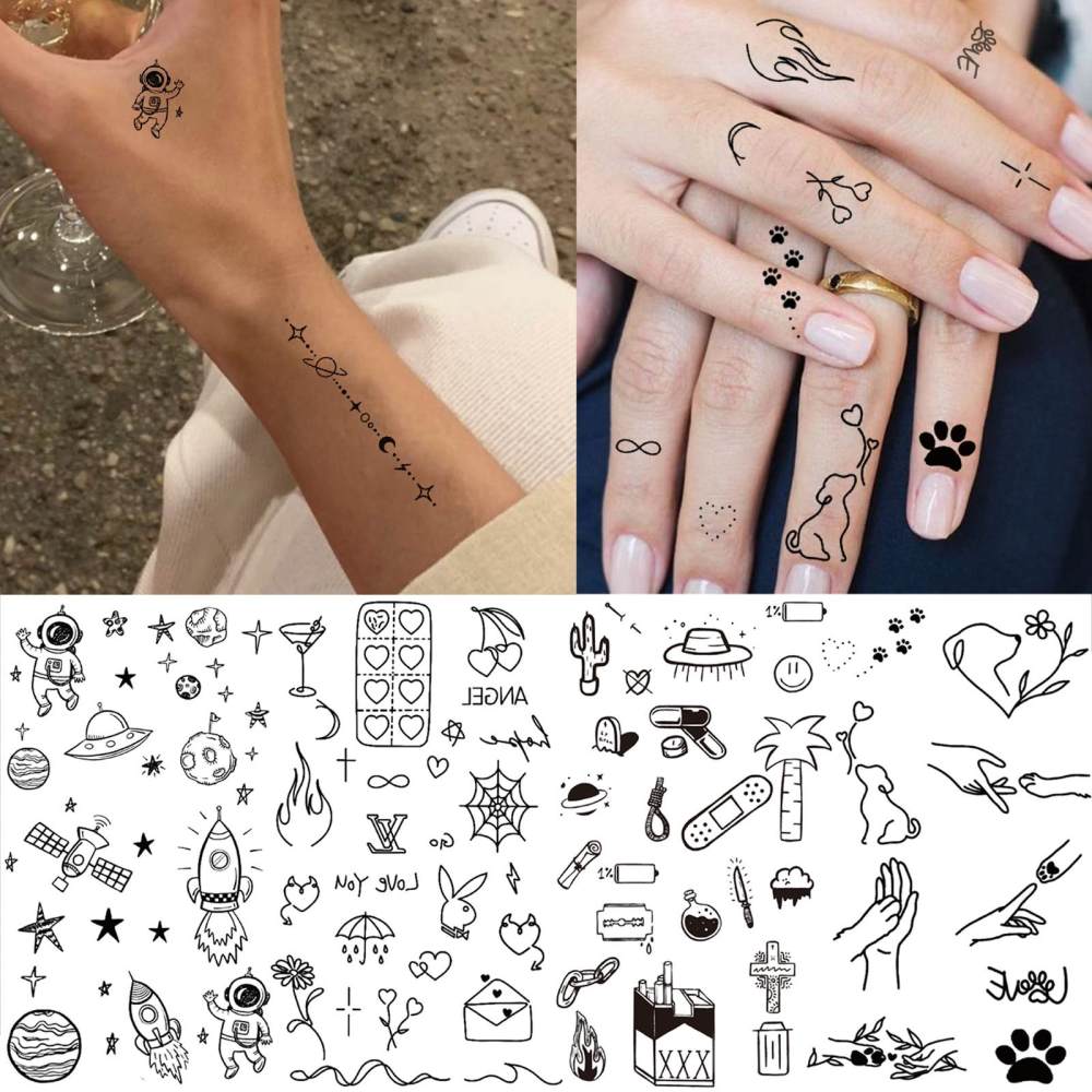 15 Sheets Y2K Temporary Tattoos For Women Men Adults Hands Finger Foot Neck Clavicle Legs Thigh Forearm Shank Arm Body Art Makeup, Semi Permanent Temp Fake Tattoo Stickers Waterproof Long Lasting Realistic Tatoos For Festival Party Accessory