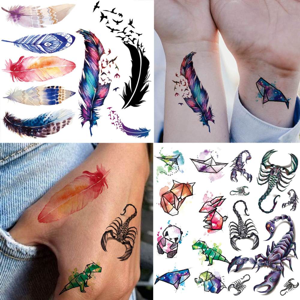 15 Sheets Cute Temporary Tattoos For Women Men Adults Hands Finger Foot Neck Clavicle Legs Thigh Forearm Shank Arm Body Art Makeup, Semi Permanent Temp Fake Tattoo Stickers Waterproof Long Lasting Realistic Tatoos For Festival Party Accessory