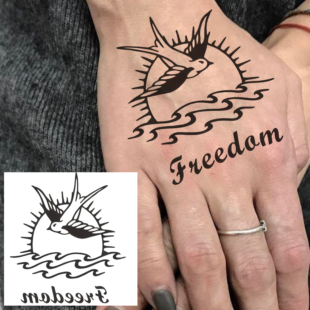 1 Sheet Birds Temporary Tattoos For Women Men Adults Hands Finger Foot Neck Clavicle Legs Forearm Shank Arm Body Art Makeup, Semi Permanent Temp Fake Tattoo Stickers Waterproof Long Lasting Realistic Tatoos For Festival Party Accessory