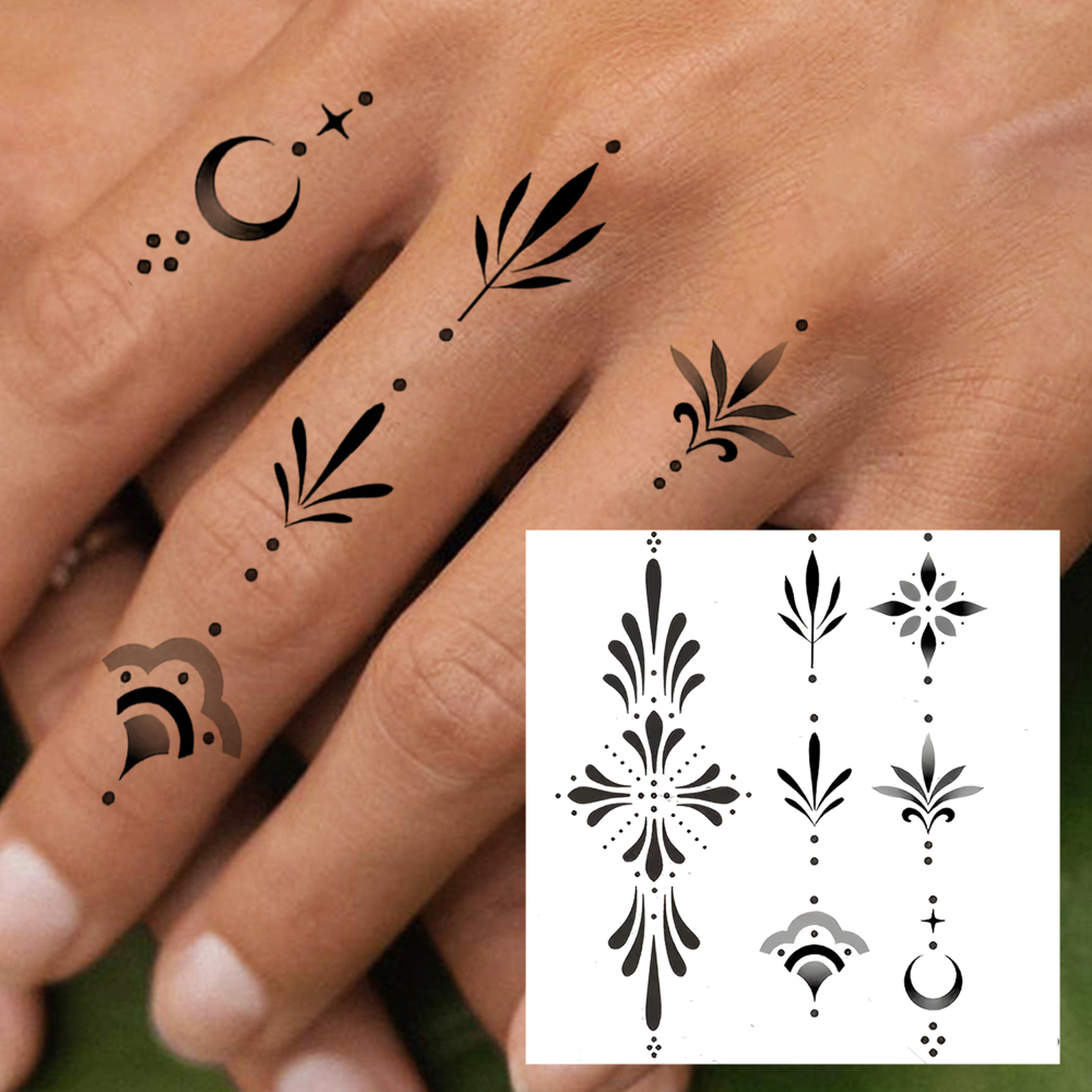 1 Sheet Y2K Temporary Tattoos For Women Men Adults Hands Finger Foot Neck Clavicle Legs Forearm Shank Arm Body Art Makeup, Semi Permanent Temp Fake Tattoo Stickers Waterproof Long Lasting Realistic Tatoos For Festival Party Accessory