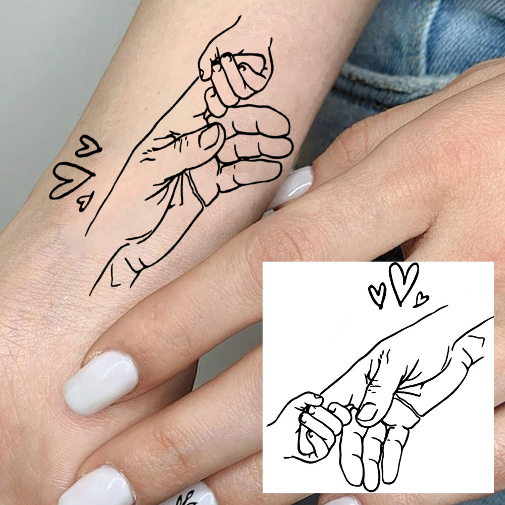 1 Sheet Family Temporary Tattoos For Women Men Adults Hands Finger Foot Neck Clavicle Legs Forearm Shank Arm Body Art Makeup, Semi Permanent Temp Fake Tattoo Stickers Waterproof Long Lasting Realistic Tatoos For Festival Party Accessory
