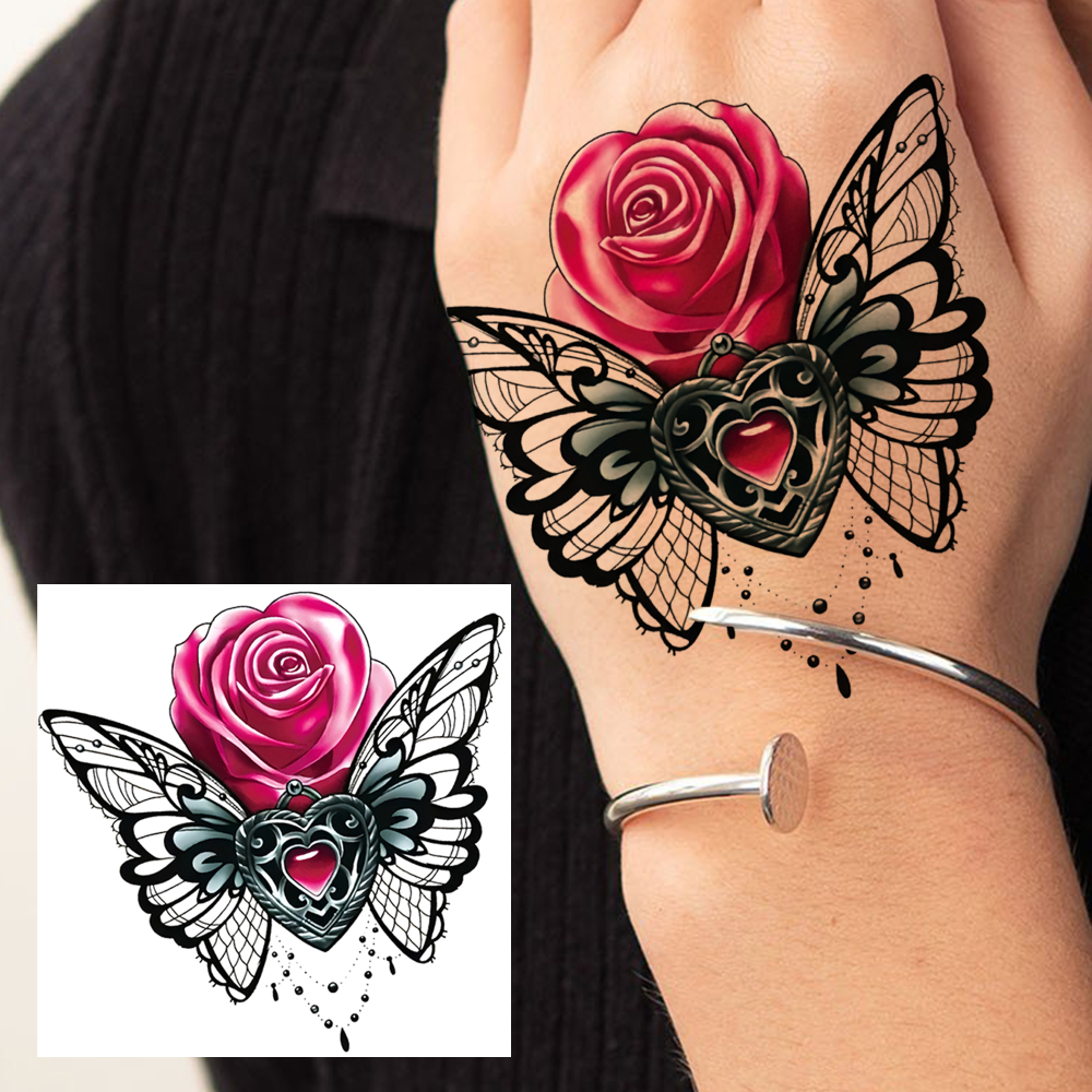 1 Sheet Butterfly Temporary Tattoos For Women Men Adults Hands Finger Foot Neck Clavicle Legs Forearm Shank Arm Body Art Makeup, Semi Permanent Temp Fake Tattoo Stickers Waterproof Long Lasting Realistic Tatoos For Festival Party Accessory