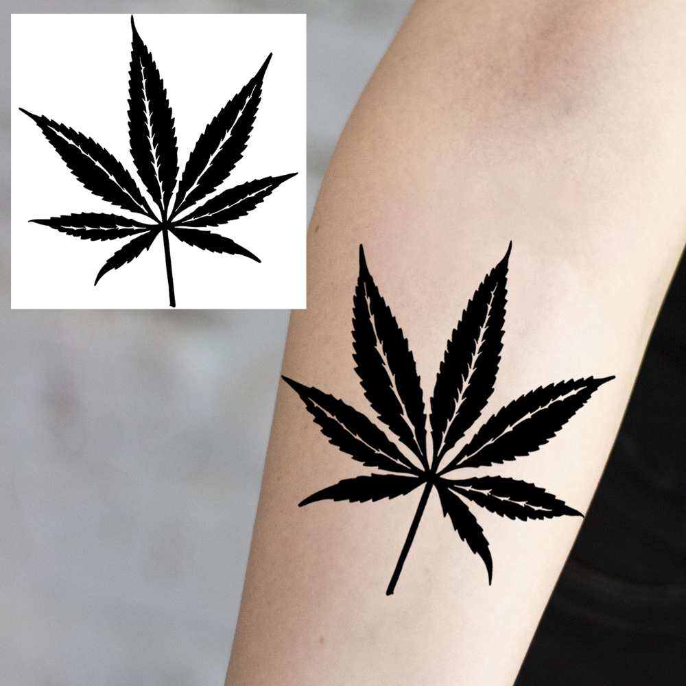 1 Sheet Maple Leaf Temporary Tattoos For Women Men Adults Hands Finger Foot Neck Clavicle Legs Forearm Shank Arm Body Art Makeup, Semi Permanent Temp Fake Tattoo Stickers Waterproof Long Lasting Realistic Tatoos For Festival Party Accessory