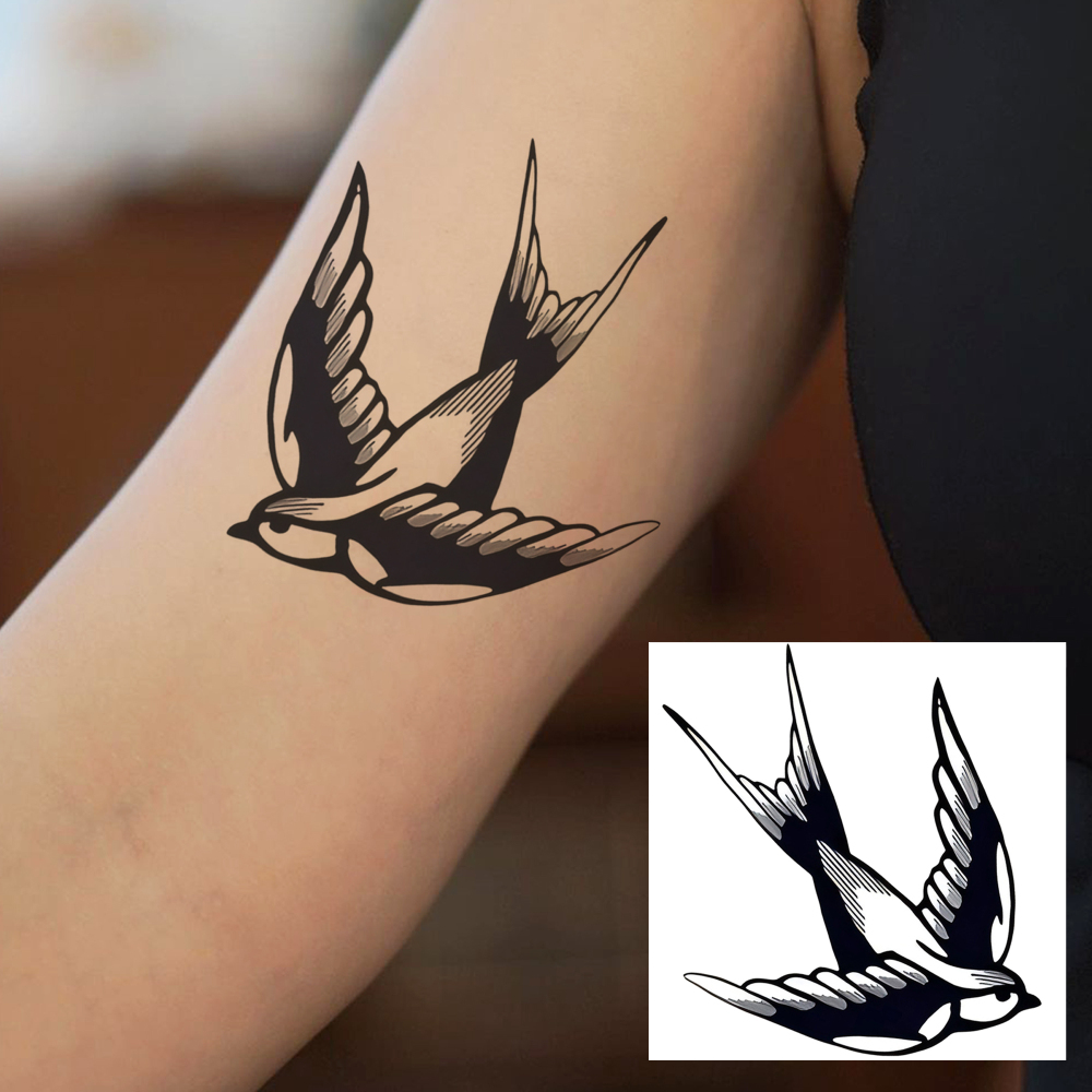1 Sheet Birds Temporary Tattoos For Women Men Adults Hands Finger Foot Neck Clavicle Legs Forearm Shank Arm Body Art Makeup, Semi Permanent Temp Fake Tattoo Stickers Waterproof Long Lasting Realistic Tatoos For Festival Party Accessory