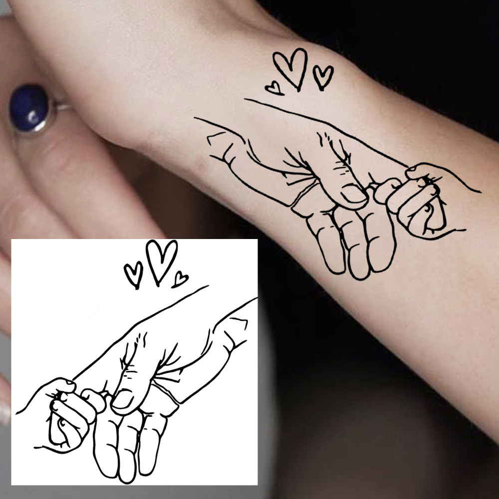 1 Sheet Family Temporary Tattoos For Women Men Adults Hands Finger Foot Neck Clavicle Legs Forearm Shank Arm Body Art Makeup, Semi Permanent Temp Fake Tattoo Stickers Waterproof Long Lasting Realistic Tatoos For Festival Party Accessory