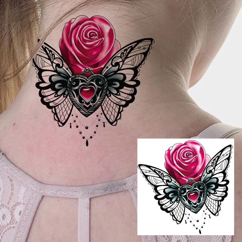 1 Sheet Butterfly Temporary Tattoos For Women Men Adults Hands Finger Foot Neck Clavicle Legs Forearm Shank Arm Body Art Makeup, Semi Permanent Temp Fake Tattoo Stickers Waterproof Long Lasting Realistic Tatoos For Festival Party Accessory