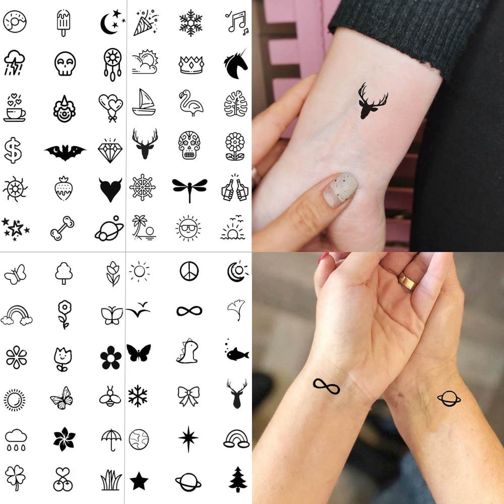 15 Sheets Cute Y2K Temporary Tattoos For Women Men Adults Hands Finger Foot Neck Clavicle Shank Arm Body Art Makeup, Semi Permanent Temp Fake Tattoo Stickers Waterproof Long Lasting Realistic Tatoos For Festival Party Accessory
