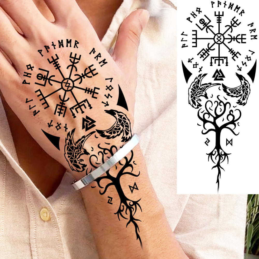 1 Sheet Arrow Totem Temporary Tattoos For Women Men Adults Hands Finger Foot Neck Clavicle Legs Forearm Shank Arm Body Art Makeup, Semi Permanent Temp Fake Tattoo Stickers Waterproof Long Lasting Realistic Tatoos For Festival Party Accessory
