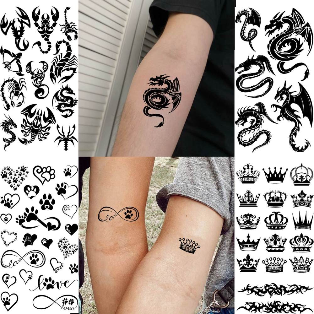 15 Sheets Y2k Temporary Tattoos For Women Men Adults Hands Finger Foot Neck Clavicle Legs Thigh Forearm Shank Arm Body Art Makeup, Semi Permanent Temp Fake Tattoo Stickers Waterproof Long Lasting Realistic Tatoos For Festival Party Accessory