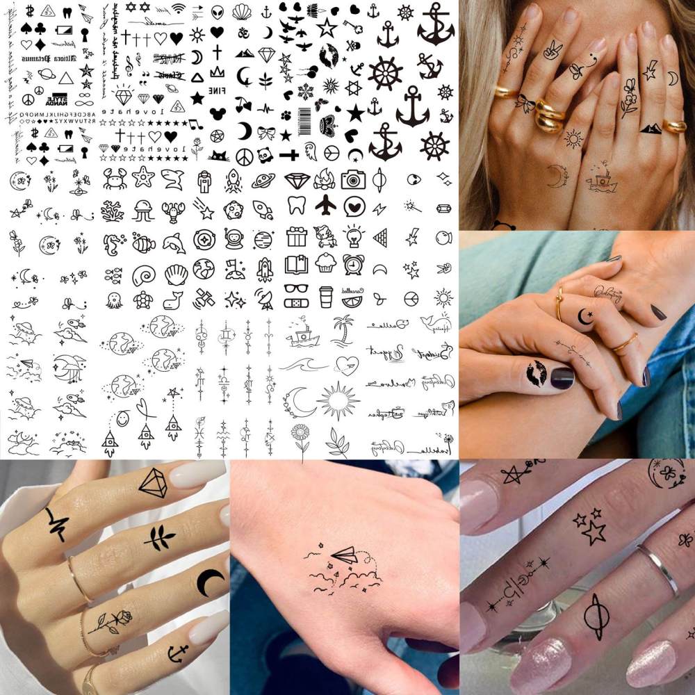 15 Sheets Y2K Temporary Tattoos For Women Men Adults Hands Finger Foot Neck Clavicle Legs Thigh Forearm Shank Arm Body Art Makeup, Semi Permanent Temp Fake Tattoo Stickers Waterproof Long Lasting Realistic Tatoos For Festival Party Accessory