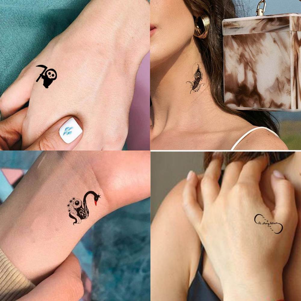 15 Sheets Small Y2K Temporary Tattoos For Women Men Adults Kids Hands Finger Foot Neck Clavicle Shank Arm Body Art Makeup, Semi Permanent Temp Fake Tattoo Stickers Waterproof Long Lasting Realistic Tatoos For Festival Party Accessory