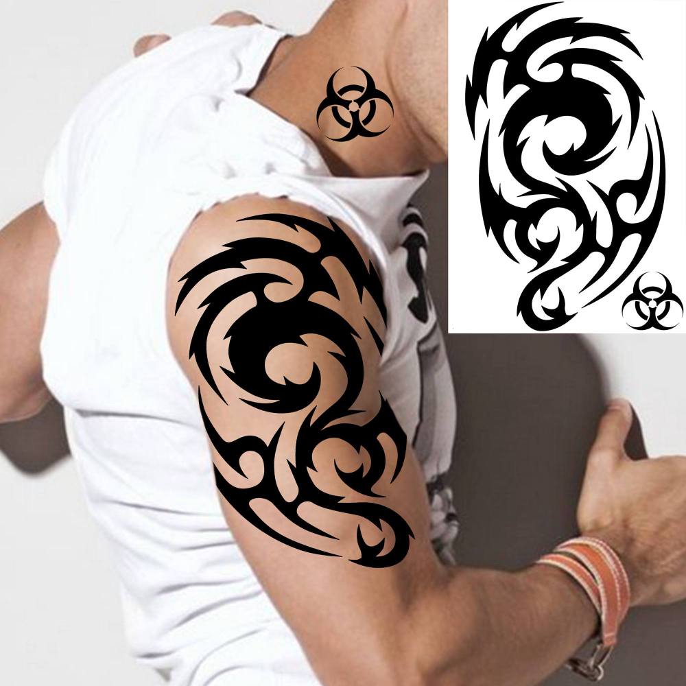 6 Sheets Maori Temporary Tattoos For Women Men Adults Kids Hands Finger Foot Neck Clavicle Shank Arm Body Art Makeup, Semi Permanent Temp Fake Tattoo Stickers Waterproof Long Lasting Realistic Tatoos For Festival Party Accessory