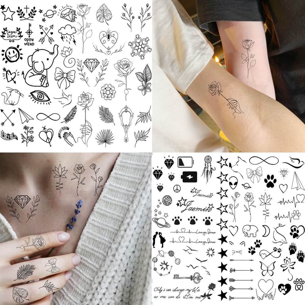 15 Sheets Y2k Temporary Tattoos For Women Men Adults Hands Finger Foot Neck Clavicle Legs Thigh Forearm Shank Arm Body Art Makeup, Semi Permanent Temp Fake Tattoo Stickers Waterproof Long Lasting Realistic Tatoos For Festival Party Accessory