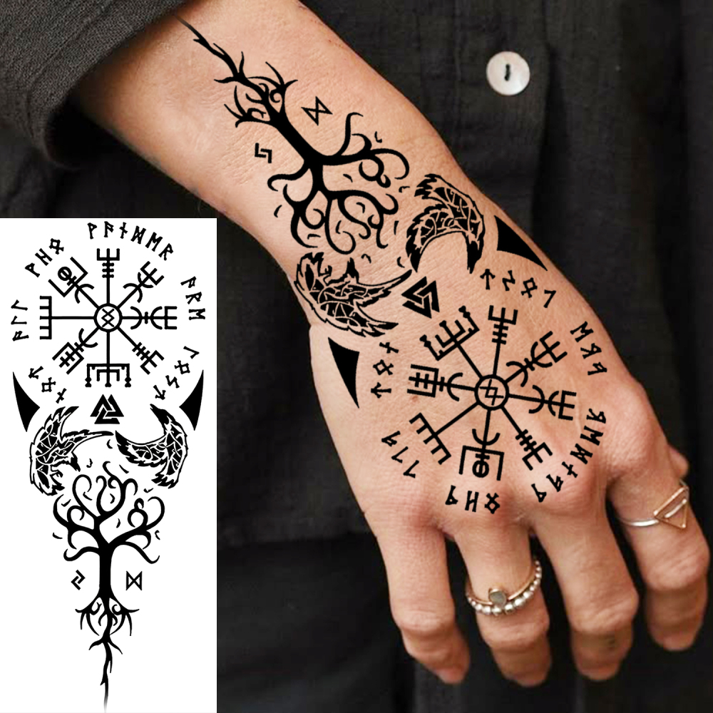 1 Sheet Arrow Totem Temporary Tattoos For Women Men Adults Hands Finger Foot Neck Clavicle Legs Forearm Shank Arm Body Art Makeup, Semi Permanent Temp Fake Tattoo Stickers Waterproof Long Lasting Realistic Tatoos For Festival Party Accessory