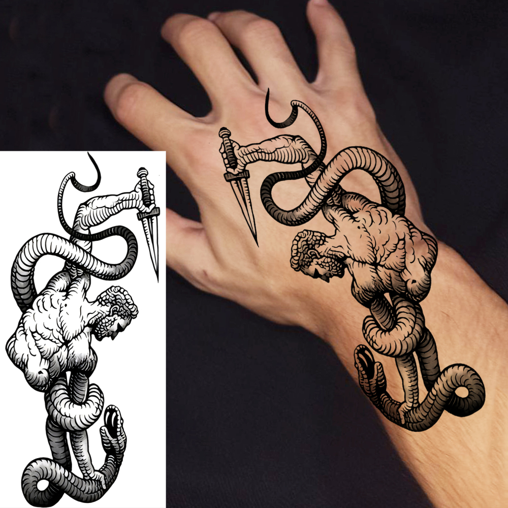 1 Sheet Zeus Temporary Tattoos For Women Men Adults Hands Finger Foot Neck Clavicle Legs Forearm Shank Arm Body Art Makeup, Semi Permanent Temp Fake Tattoo Stickers Waterproof Long Lasting Realistic Tatoos For Festival Party Accessory