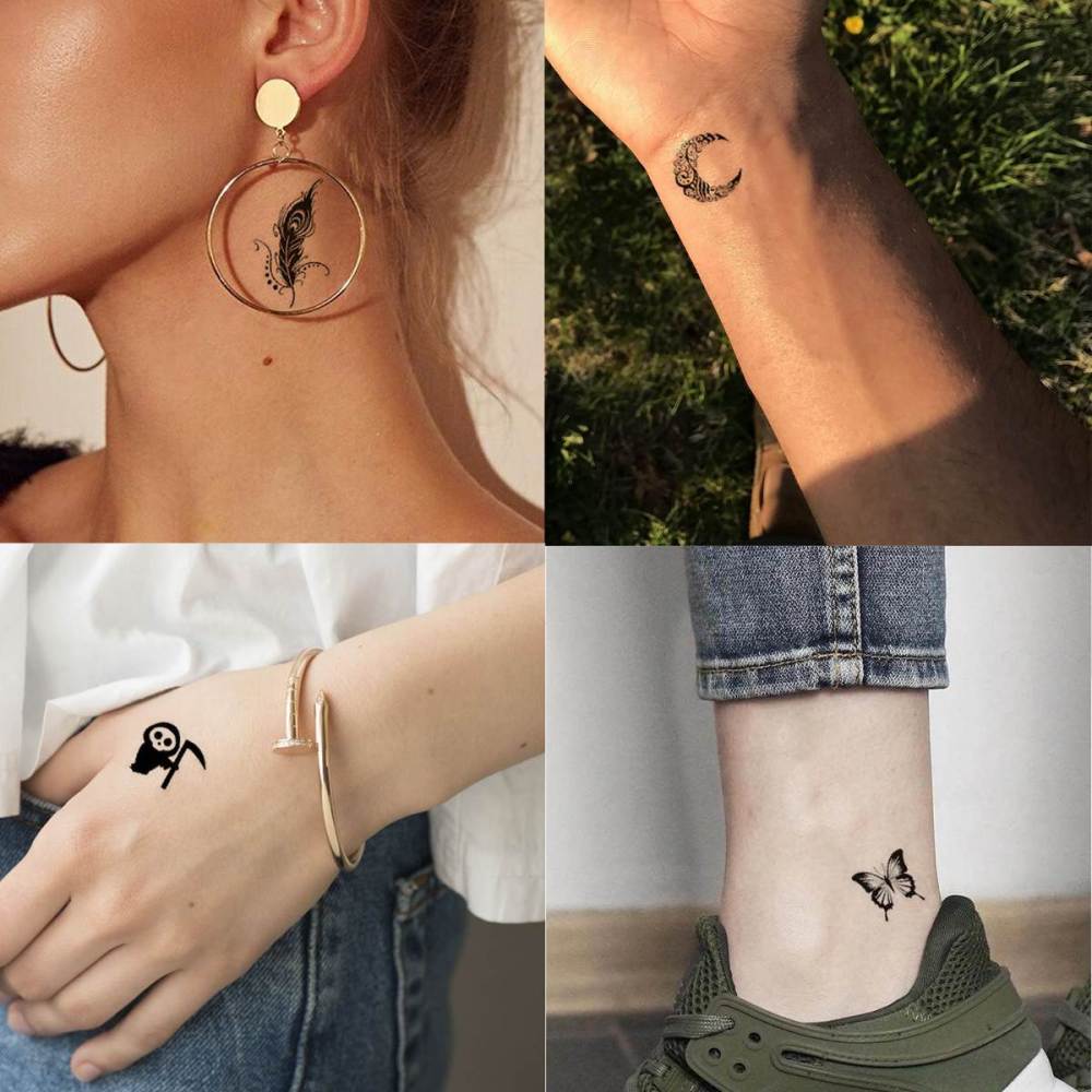 15 Sheets Small Y2K Temporary Tattoos For Women Men Adults Kids Hands Finger Foot Neck Clavicle Shank Arm Body Art Makeup, Semi Permanent Temp Fake Tattoo Stickers Waterproof Long Lasting Realistic Tatoos For Festival Party Accessory