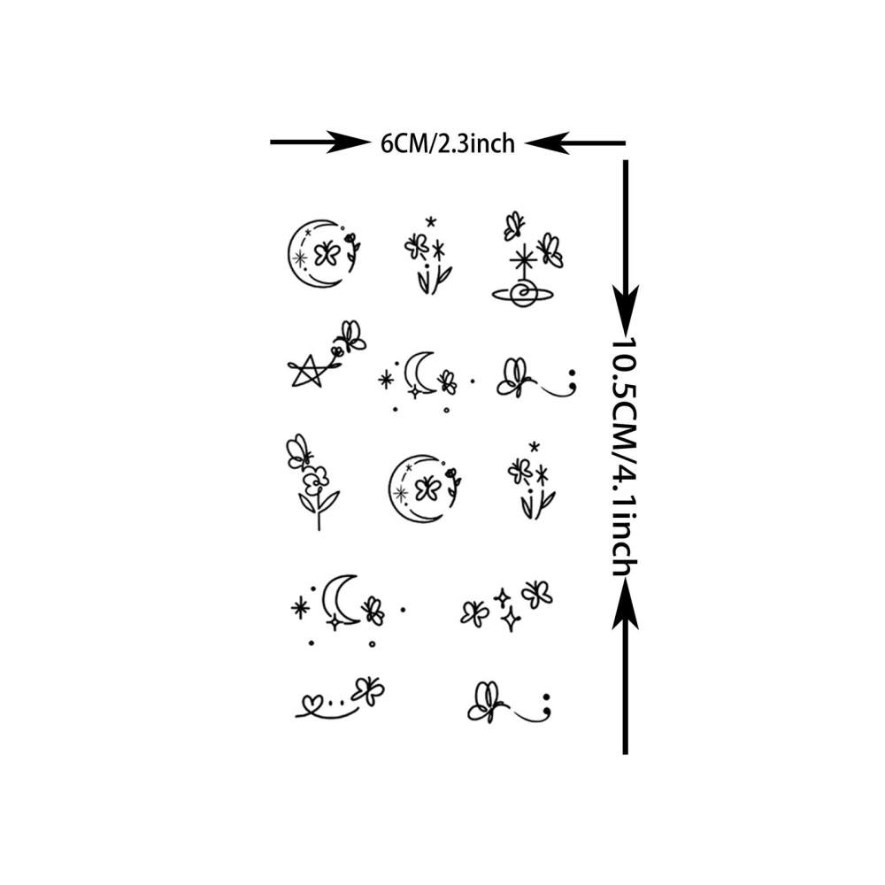 15 Sheets Y2K Temporary Tattoos For Women Men Adults Hands Finger Foot Neck Clavicle Legs Thigh Forearm Shank Arm Body Art Makeup, Semi Permanent Temp Fake Tattoo Stickers Waterproof Long Lasting Realistic Tatoos For Festival Party Accessory