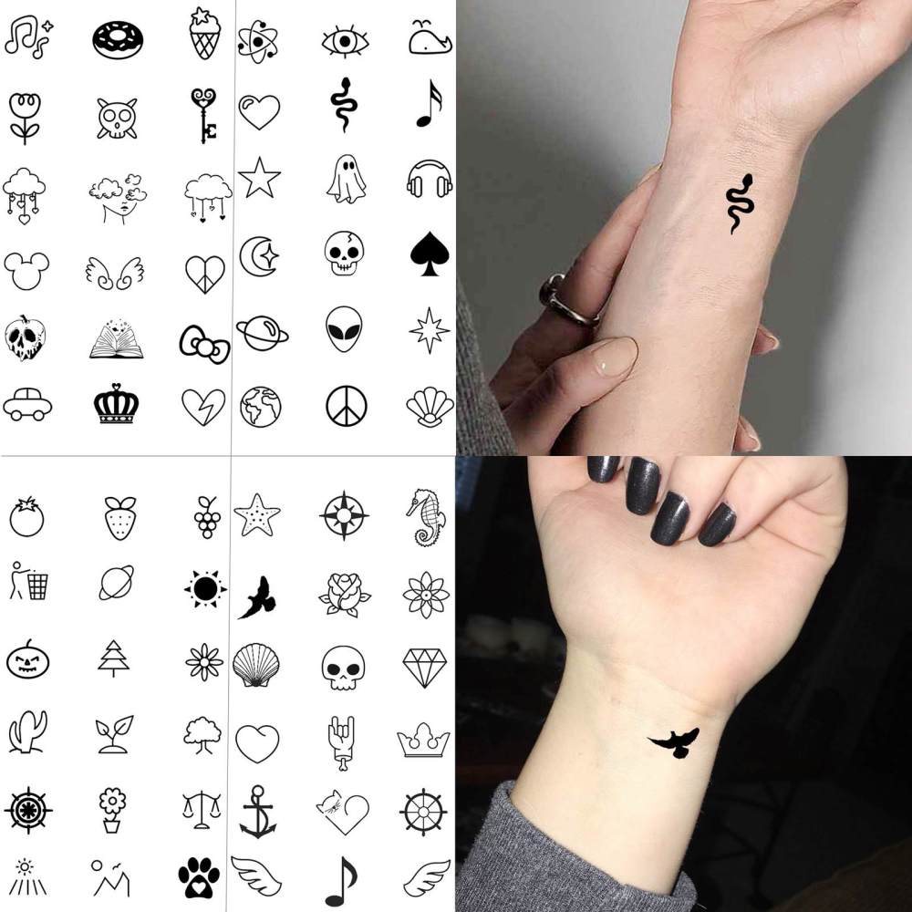 15 Sheets Cute Y2K Temporary Tattoos For Women Men Adults Hands Finger Foot Neck Clavicle Shank Arm Body Art Makeup, Semi Permanent Temp Fake Tattoo Stickers Waterproof Long Lasting Realistic Tatoos For Festival Party Accessory