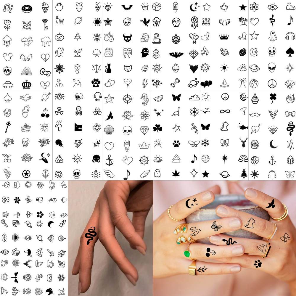 15 Sheets Cute Y2K Temporary Tattoos For Women Men Adults Hands Finger Foot Neck Clavicle Shank Arm Body Art Makeup, Semi Permanent Temp Fake Tattoo Stickers Waterproof Long Lasting Realistic Tatoos For Festival Party Accessory