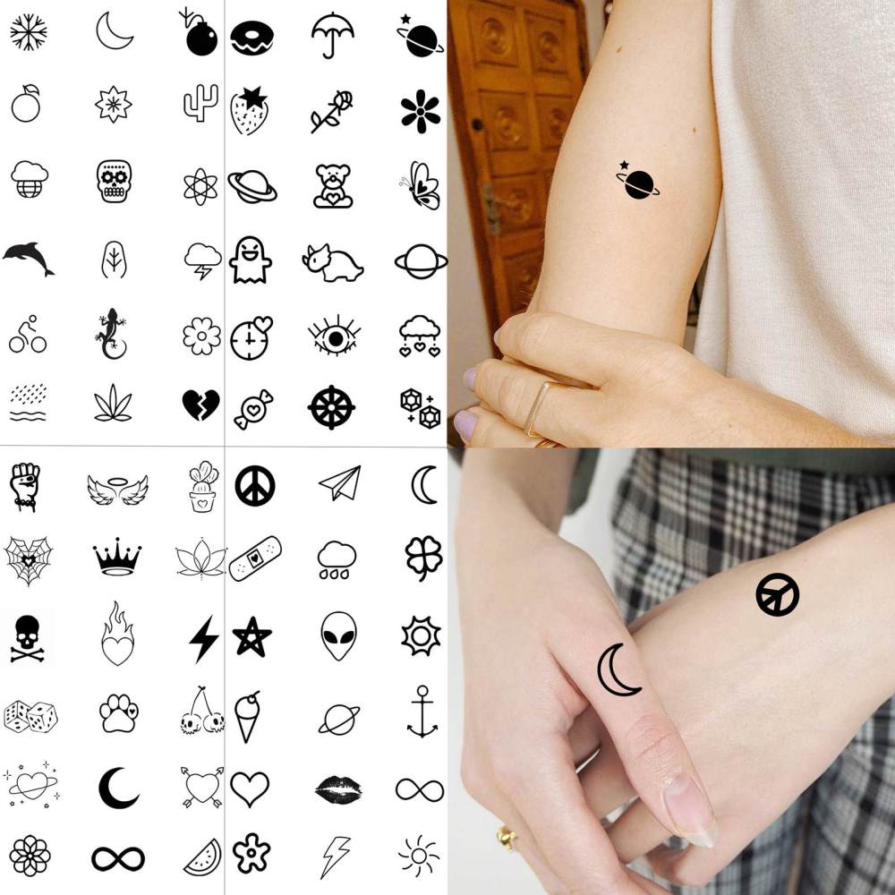 15 Sheets Cute Y2K Temporary Tattoos For Women Men Adults Hands Finger Foot Neck Clavicle Shank Arm Body Art Makeup, Semi Permanent Temp Fake Tattoo Stickers Waterproof Long Lasting Realistic Tatoos For Festival Party Accessory