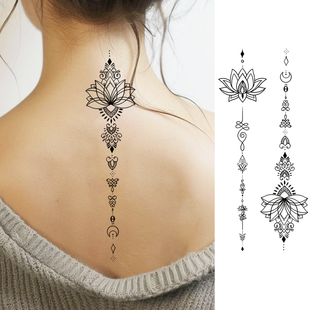 1 Sheet Lotus Flower Temporary Tattoos For Women Men Adults Hands Finger Foot Neck Clavicle Legs Forearm Shank Arm Body Art Makeup, Semi Permanent Temp Fake Tattoo Stickers Waterproof Long Lasting Realistic Tatoos For Festival Party Accessory