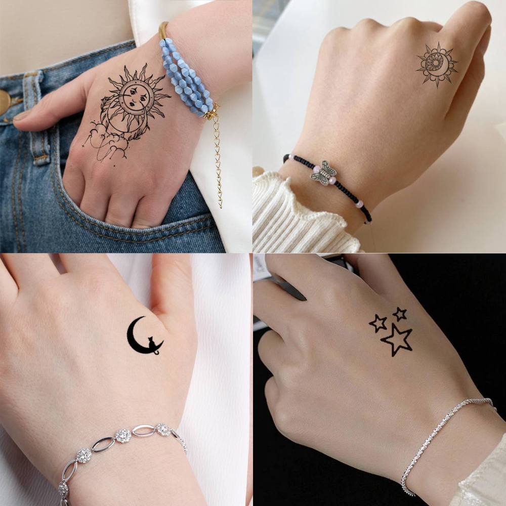 22 Sheets Space Astronaut Temporary Tattoos For Women Men Adults Hands Finger Foot Neck Clavicle Shank Arm Body Art Makeup, Semi Permanent Temp Fake Tattoo Stickers Waterproof Long Lasting Realistic Tatoos For Festival Party Accessory