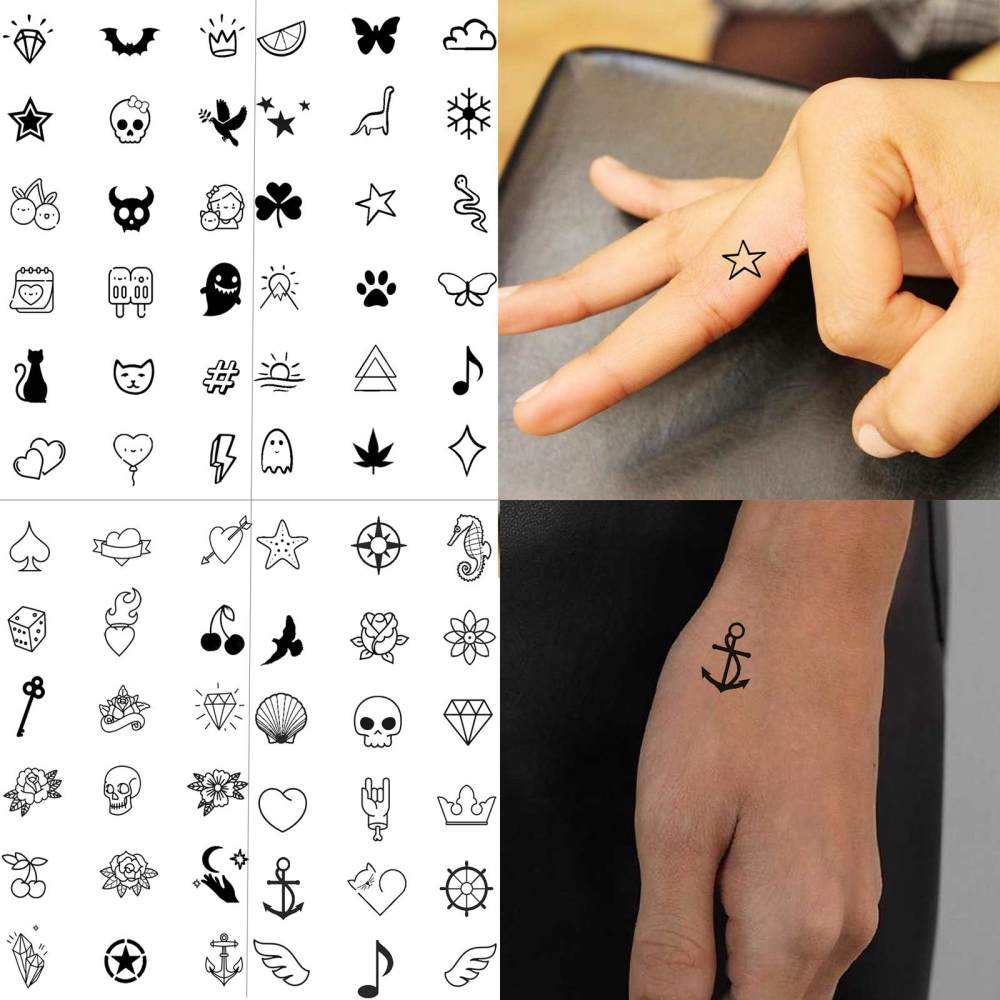 15 Sheets Cute Y2K Temporary Tattoos For Women Men Adults Hands Finger Foot Neck Clavicle Shank Arm Body Art Makeup, Semi Permanent Temp Fake Tattoo Stickers Waterproof Long Lasting Realistic Tatoos For Festival Party Accessory