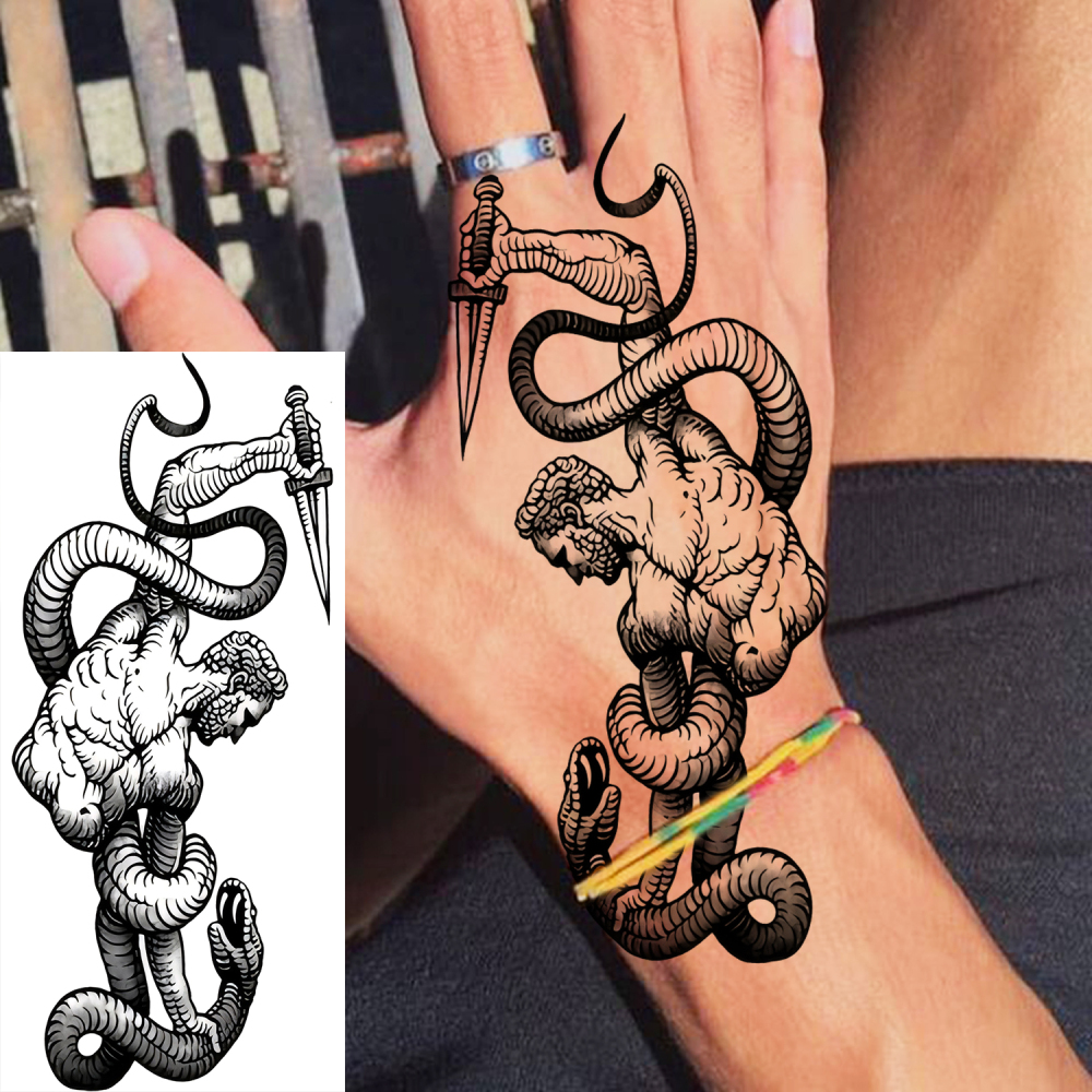 1 Sheet Zeus Temporary Tattoos For Women Men Adults Hands Finger Foot Neck Clavicle Legs Forearm Shank Arm Body Art Makeup, Semi Permanent Temp Fake Tattoo Stickers Waterproof Long Lasting Realistic Tatoos For Festival Party Accessory