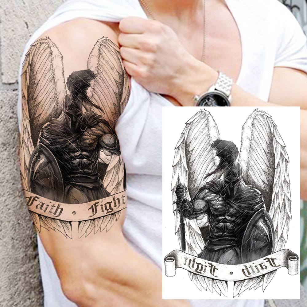 6 Sheets Spartan Warriors Temporary Tattoos For Women Men Adults Hands Finger Foot Neck Clavicle Shank Arm Body Art Makeup, Semi Permanent Temp Fake Tattoo Stickers Waterproof Long Lasting Realistic Tatoos For Festival Party Accessory