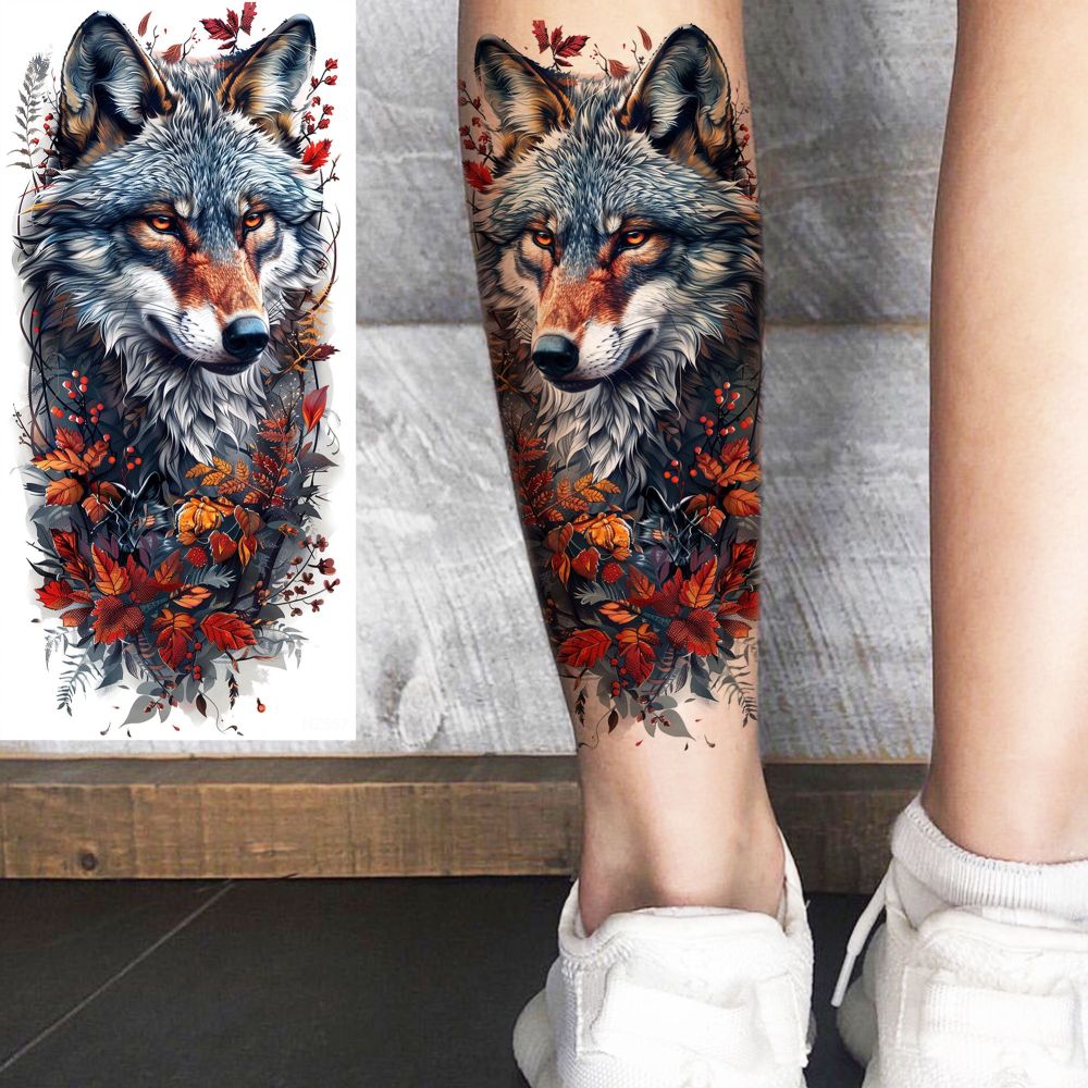 8 Sheets Lion Tiger Ship Temporary Tattoos For Women Men Adults Hands Finger Foot Neck Clavicle Shank Arm Body Art Makeup, Semi Permanent Temp Fake Tattoo Stickers Waterproof Long Lasting Realistic Tatoos For Festival Party Accessory