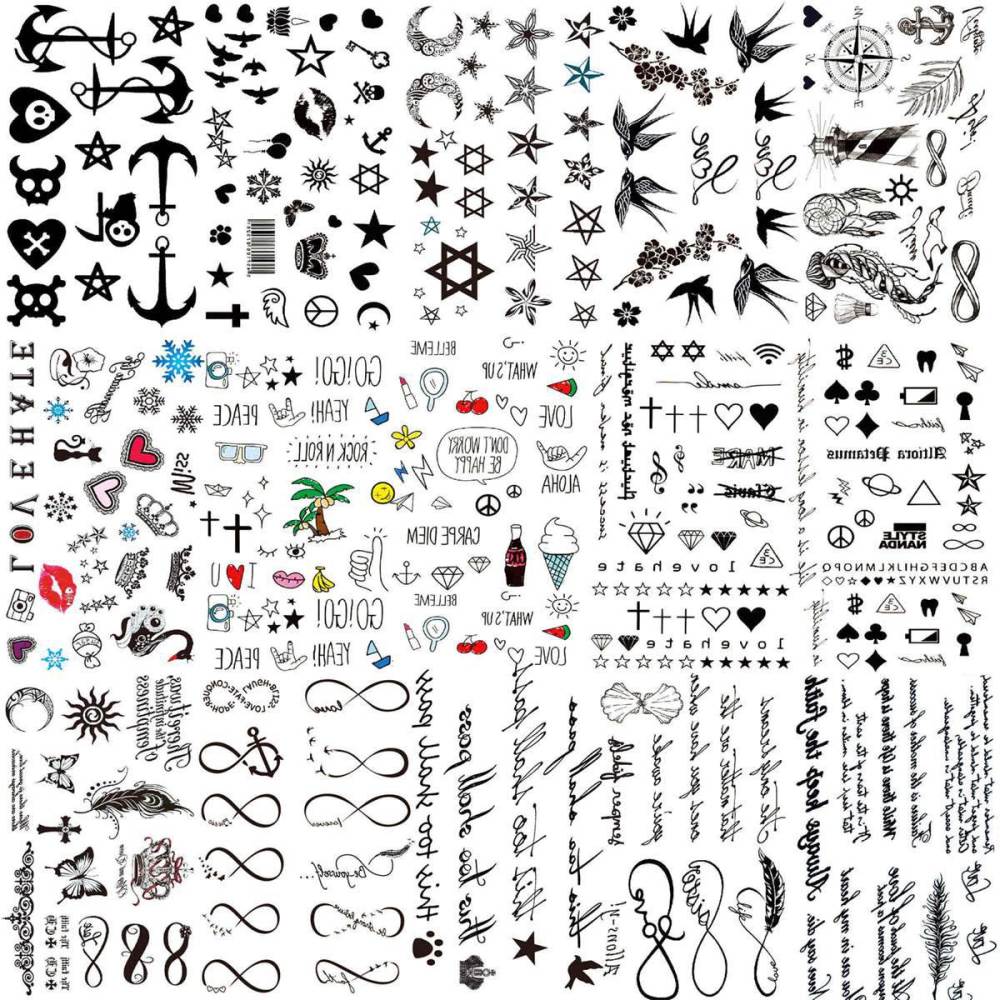 15 Sheets Small Y2K Temporary Tattoos For Women Men Adults Kids Hands Finger Foot Neck Clavicle Shank Arm Body Art Makeup, Semi Permanent Temp Fake Tattoo Stickers Waterproof Long Lasting Realistic Tatoos For Festival Party Accessory