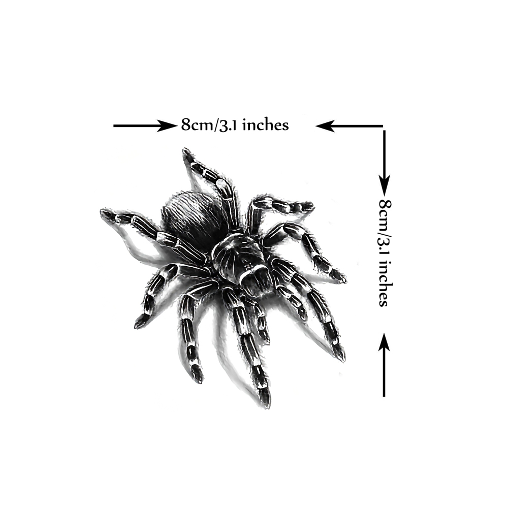 1 Sheet Spider Temporary Tattoos For Women Men Adults Hands Finger Foot Neck Clavicle Legs Forearm Shank Arm Body Art Makeup, Semi Permanent Temp Fake Tattoo Stickers Waterproof Long Lasting Realistic Tatoos For Festival Party Accessory