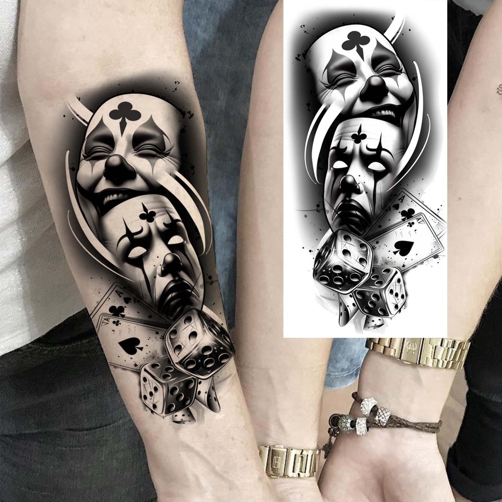 8 Sheets Chicano Temporary Tattoos For Women Men Adults Hands Finger Foot Neck Clavicle Shank Arm Body Art Makeup, Semi Permanent Fake Tattoo Stickers Waterproof Long Lasting Realistic Tatoos