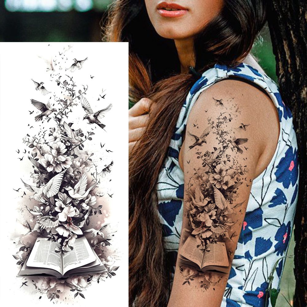 8 Sheets Butterfly Temporary Tattoos For Women Men Adults Hands Finger Foot Neck Clavicle Shank Arm Body Art Makeup, Semi Permanent Fake Tattoo Stickers Waterproof Long Lasting Realistic Tatoos