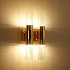 Chromed Glass Wall Lamp Modern Gold Wall Lamp for Hotel Decoration