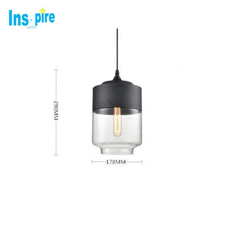 Modern Home Industrial Style Luxury Hotel Restaurant Bedroom Indoor Lamp Black Transparent Glass Chandelier Pendant Light