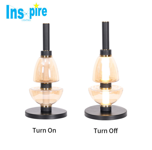 Luxury Cafe Dining Table Light Glass Light Nordic Creative Decorative Glass Ball Vertical Table Lamp