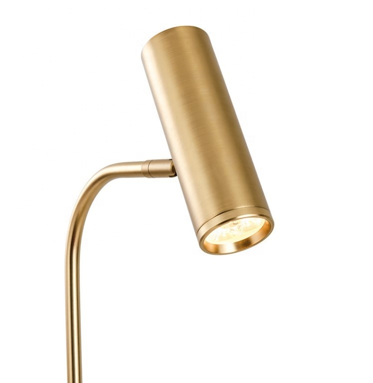 Nordic Office Luxury Designer Arc Stand Gold Corner Reading Led Floor Lamp with Marble Coffee Table