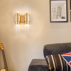 Chromed Glass Wall Lamp Modern Gold Wall Lamp for Hotel Decoration