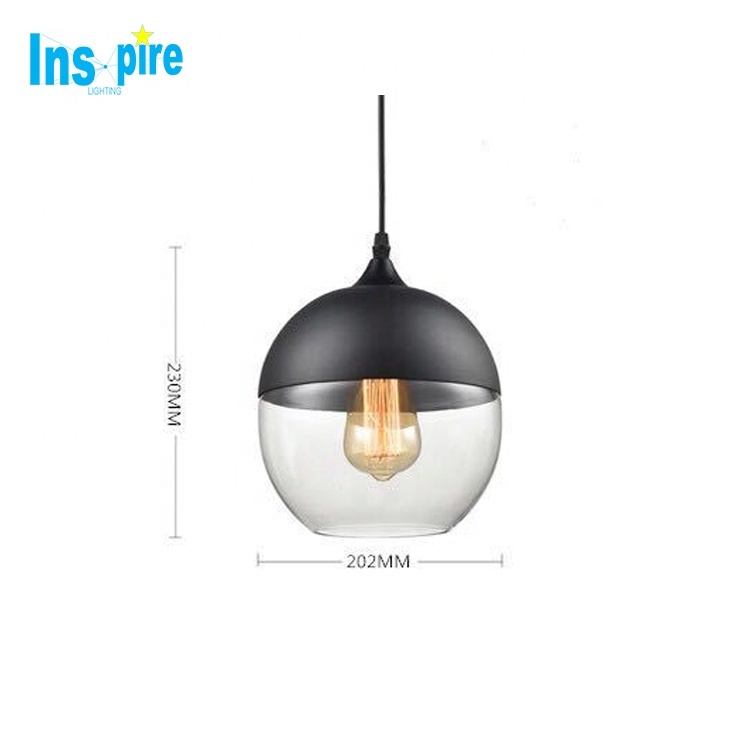 Modern Home Industrial Style Luxury Hotel Restaurant Bedroom Indoor Lamp Black Transparent Glass Chandelier Pendant Light