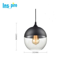 Modern Home Industrial Style Luxury Hotel Restaurant Bedroom Indoor Lamp Black Transparent Glass Chandelier Pendant Light