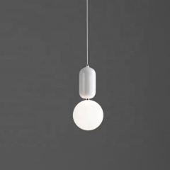 Hotel Farmhouse Ceiling Modern White Creative Glass Ball Bulb Shape Chandelier Pendant Light for Living Room Kitchen Island